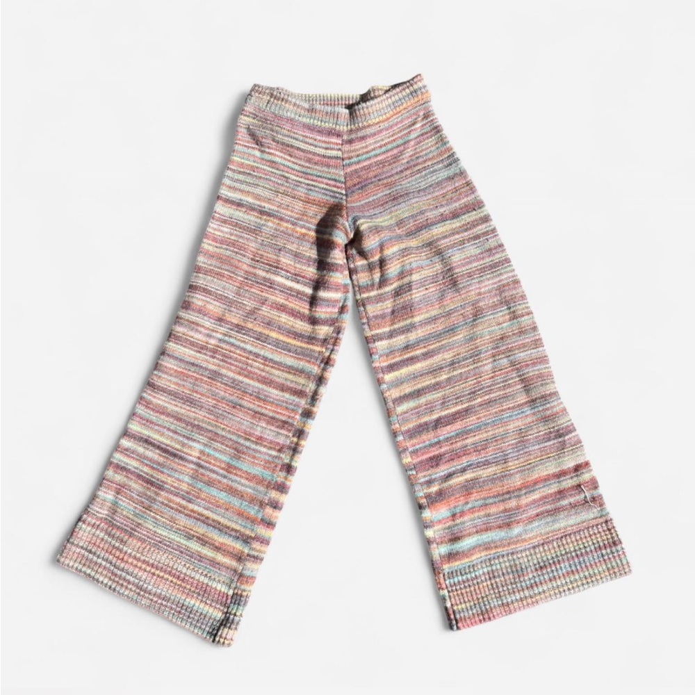 Zara Multicolor Striped Knit Wide Leg Pants